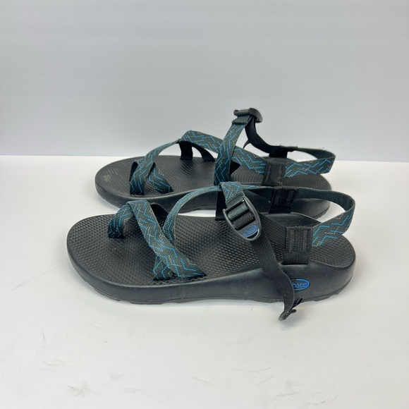 Chaco Z/2 Adjustable Strap Classic Sandals Men’s 13M Black Blue Toe Loop Hiking - Picture 8 of 9